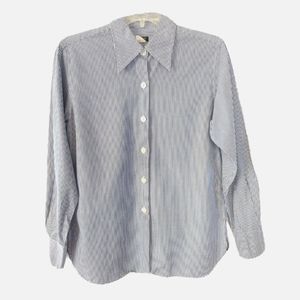 J.Crew Button Up Shirt Women’s Small Blue White Striped Long Sleeves